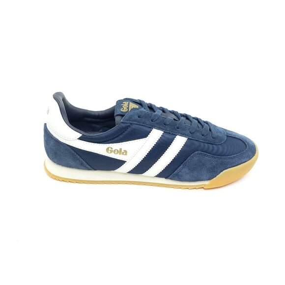 Gola Harrier Classic Sneaker Navy Blue Suede White Gum Sole Mens US 10 - Picture 9 of 10